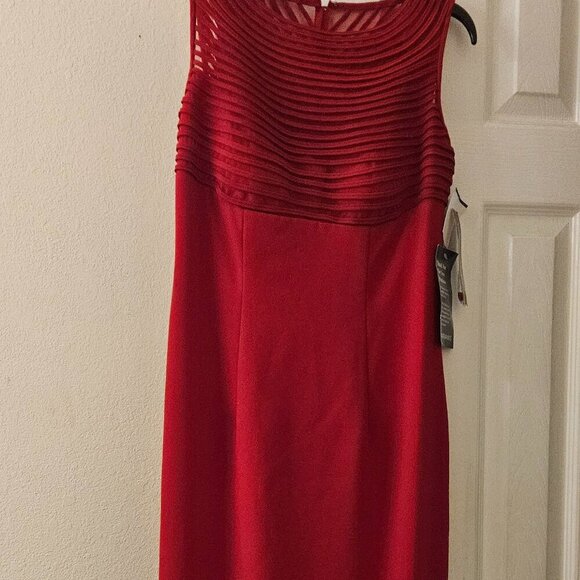 NWT Donna Morgan Event Occasion Party long red formal dress sexy slit 4 - Picture 11 of 12